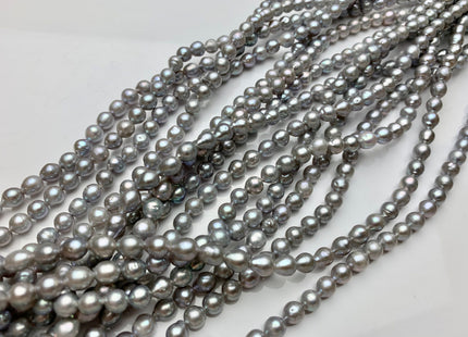 5-6 mm AAAA Silver Gray Color High Luster Baby Edison Baroque Freshwater Pearl Beads Genuine Potato Shape Small Edison Pearls #P1821