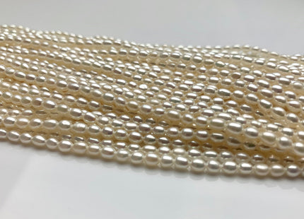 3-3.5x4 mm AAAA Natural White Rice Tiny Seed Freshwater Pearls High Luster Very Rare Genuine Natural Rice Freshwater Pearls 92 Pieces #P1802