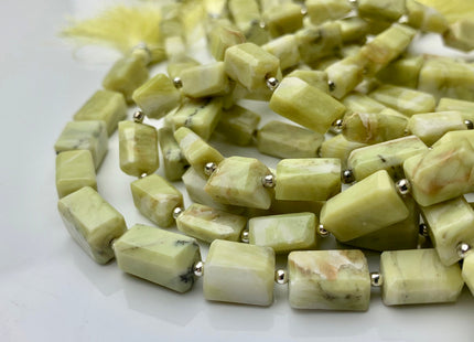 7-10x10-18mm 100% All Natural Yellow Serpentine Gemstone Beads Faceted Nugget Shape Genuine Quality Irregular Gemstone Bead 8 Inches #3746