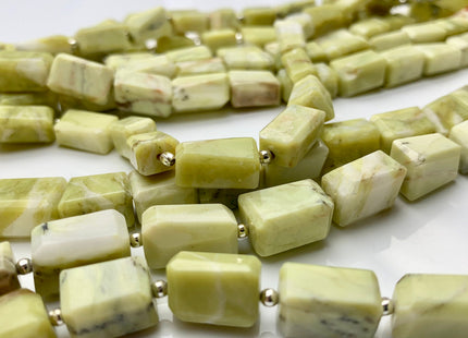 7-10x10-18mm 100% All Natural Yellow Serpentine Gemstone Beads Faceted Nugget Shape Genuine Quality Irregular Gemstone Bead 8 Inches #3746