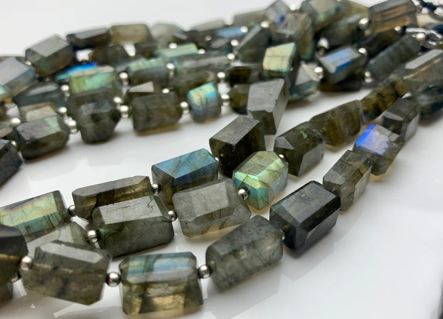 6-8x10-15mm AAA 100% All Natural Labradorite Gemstone Beads Faceted Nugget Genuine Quality Irregular Blue Flash Labradorite 8 Inches #3817
