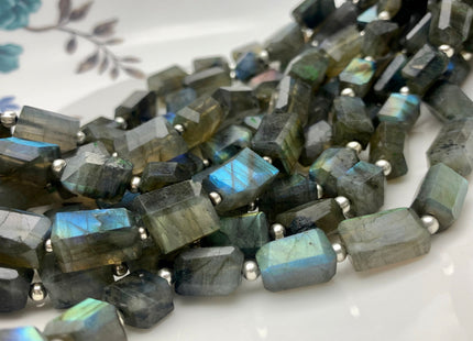 6-8x10-15mm AAA 100% All Natural Labradorite Gemstone Beads Faceted Nugget Genuine Quality Irregular Blue Flash Labradorite 8 Inches #3817