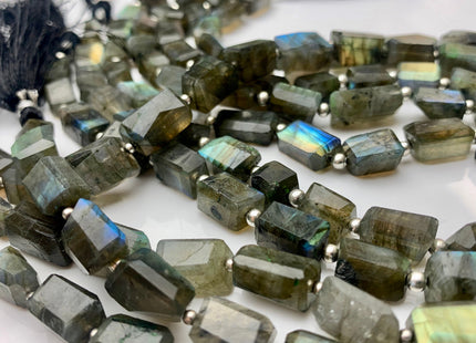 6-8x10-15mm AAA 100% All Natural Labradorite Gemstone Beads Faceted Nugget Genuine Quality Irregular Blue Flash Labradorite 8 Inches #3817