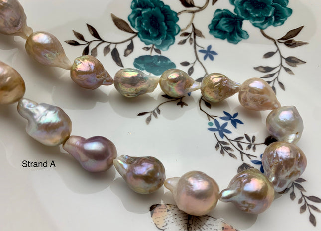 13x18-15x23 mm AAA Rare Natural Iridescent Vintage Pink Baroque Freshwater Pearl Beads Genuine Limited Edition Baroque Pearl Beads #1375
