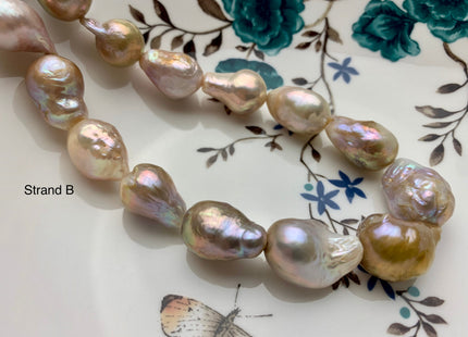13x18-15x23 mm AAA Rare Natural Iridescent Vintage Pink Baroque Freshwater Pearl Beads Genuine Limited Edition Baroque Pearl Beads #1375