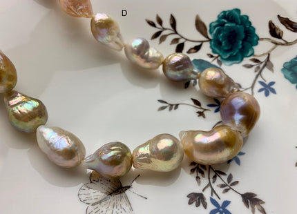13x18-15x23 mm AAA Rare Natural Iridescent Vintage Pink Baroque Freshwater Pearl Beads Genuine Limited Edition Baroque Pearl Beads #1375