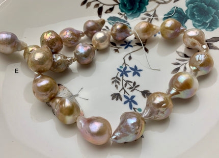 13x18-15x23 mm AAA Rare Natural Iridescent Vintage Pink Baroque Freshwater Pearl Beads Genuine Limited Edition Baroque Pearl Beads #1375