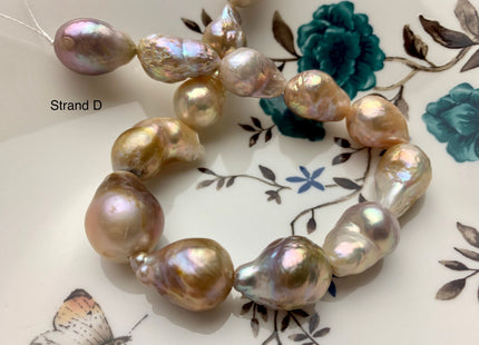13x18-15x23 mm AAA Rare Natural Iridescent Vintage Pink Baroque Freshwater Pearl Beads Genuine Limited Edition Baroque Pearl Beads #1375