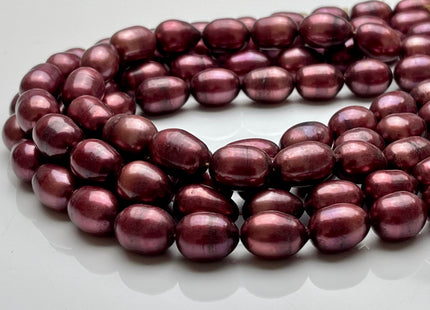 10x12 mm B Grade Cranberry Color Freshwater Pearls Long Rice/Oval Shape Pearl Beads Genuine Freshwater Pearls #1177