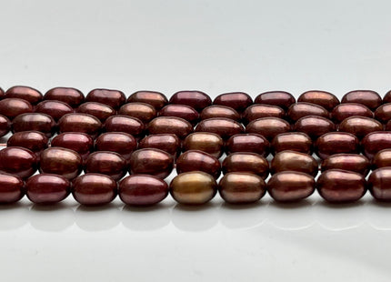 5.5x8 mm AA Brick Brown Color Rice / Oval Shape Freshwater Pearl Beads Genuine Freshwater Rice Pearls #1167