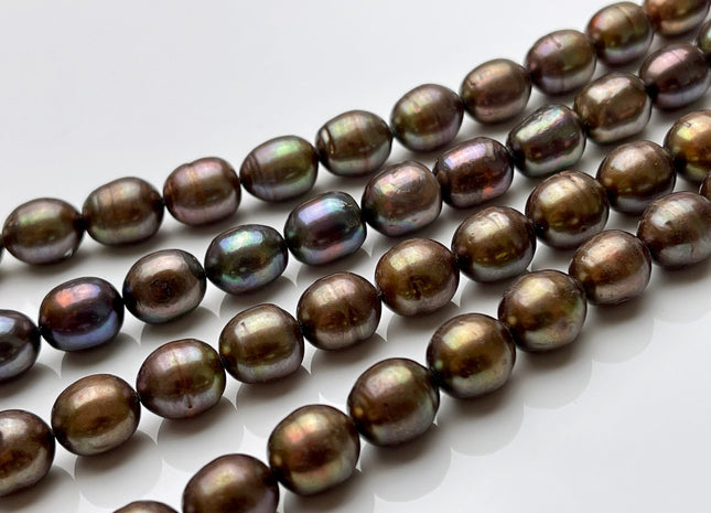 10x13-15 mm OR 12x15 mm Peacock Color B Grade Freshwater Pearls Rice/Oval Shape Pearl Beads Genuine Freshwater Pearls #1229