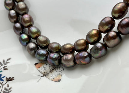 10x13-15 mm OR 12x15 mm Peacock Color B Grade Freshwater Pearls Rice/Oval Shape Pearl Beads Genuine Freshwater Pearls #1229