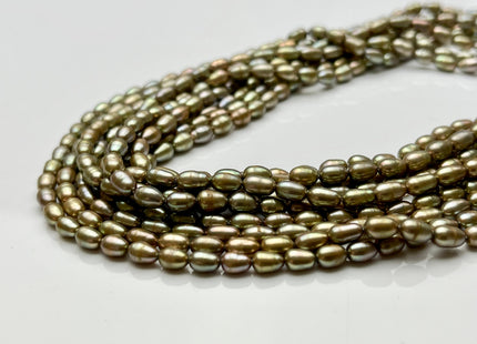4x5.5 mm AA Purple OR Champagne Color Rice / Oval Freshwater Pearls Genuine Freshwater Pearl Beads Freshwater Seed Pearls #1215