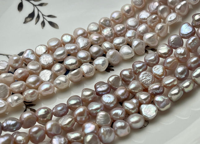 8 mm 10 mm AA Natural Pink Or Pale Pink Nugget Freshwater Pearl Beads Natural Pink Color Freshwater Pearls #1403