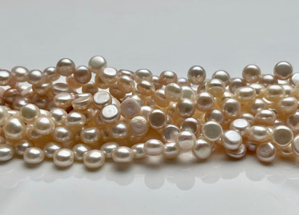 6-7 mm AAA Natural Pink Round Button Freshwater Pearl Genuine Top Drilled Freshwater Pearl Pink Natural Freshwater Pearls, Pink Pearls #39