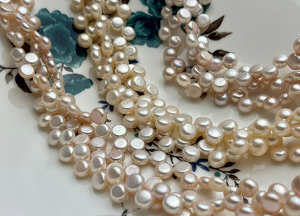 6-7 mm AAA Natural Pink Round Button Freshwater Pearl Genuine Top Drilled Freshwater Pearl Pink Natural Freshwater Pearls, Pink Pearls #39