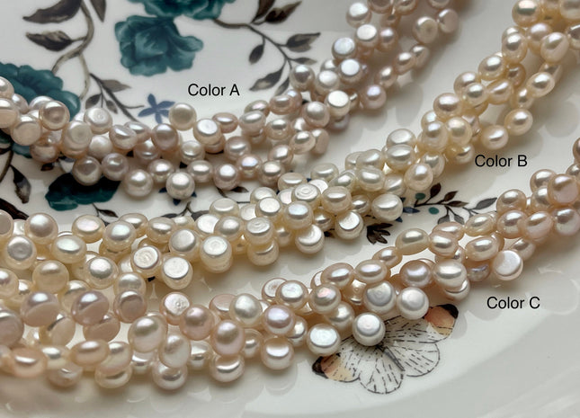 6-7 mm AAA Natural Pink Round Button Freshwater Pearl Genuine Top Drilled Freshwater Pearl Pink Natural Freshwater Pearls, Pink Pearls #39