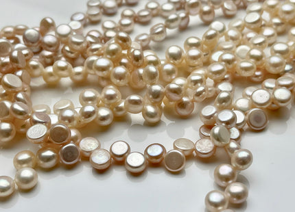 6-7 mm AAA Natural Pink Round Button Freshwater Pearl Genuine Top Drilled Freshwater Pearl Pink Natural Freshwater Pearls, Pink Pearls #39