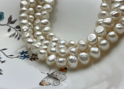 11-12 mm AA Natural White Freshwater Nugget Pearls, Genuine Natural White Irregular Shape Freshwater Pearls #1285