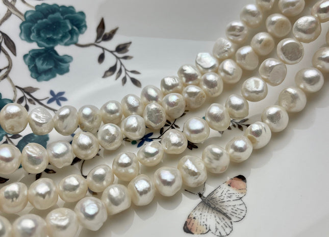 11-12 mm AA Natural White Freshwater Nugget Pearls, Genuine Natural White Irregular Shape Freshwater Pearls #1285