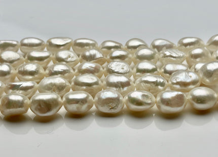 9.5x12 mm AAA Natural White Rice/Oval Nugget Freshwater Pearl Beads Genuine High Luster Oval Nugget Pearls Top Quality Nugget Beads #1478