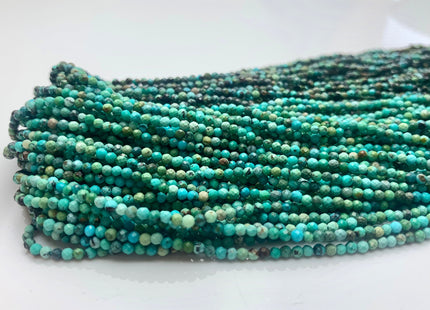 2mm 3mm AAA Faceted Round Tiny Africa Turquoise Gemstone Beads Brown Green Tiny Turquoise Loose Beads 15.5 Inches Strand #3811