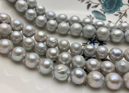 10-13 mm Silver Gray Baroque Freshwater Pearl Beads Cultured Baroque Edison Pearls Silver Gray Color Edison Pearls #310