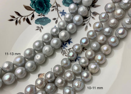 10-13 mm Silver Gray Baroque Freshwater Pearl Beads Cultured Baroque Edison Pearls Silver Gray Color Edison Pearls #310