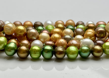 8-9 mm Multi Color Potato Freshwater Pearl Beads, Mixed Color Potato Pearls, Genuine Cultured Freshwater Pearl Beads #552