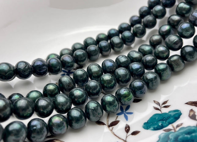 11-12 mm B Grade Sacramento Blue Green Mixed Freshwater Potato Pearls Genuine High Luster Sacramento Freshwater Potato Pearls #1274