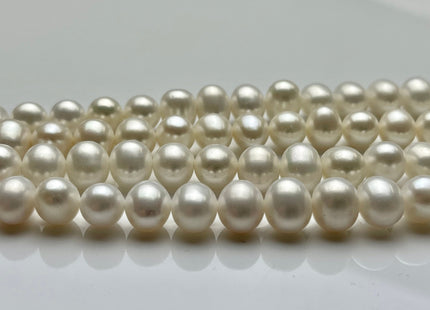 9mm Natural White Potato Freshwater Pearl, Genuine Natural Pearl Beads Natural White Freshwater Pearl Beads #589