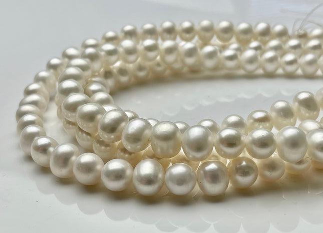 9mm Natural White Potato Freshwater Pearl, Genuine Natural Pearl Beads Natural White Freshwater Pearl Beads #589