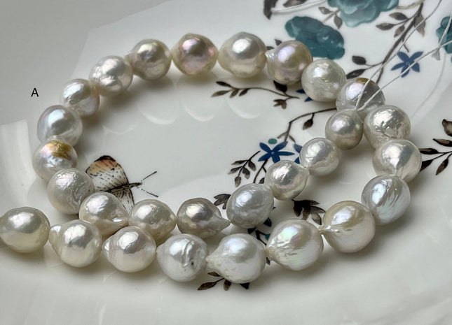 10-13 mm AAA Natural White Baroque Edison Freshwater Pearl Beads Genuine High Luster Cultured Baroque Edison Freshwater Pearls #P1815