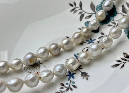 10-13 mm AAA Natural White Baroque Edison Freshwater Pearl Beads Genuine High Luster Cultured Baroque Edison Freshwater Pearls #P1815