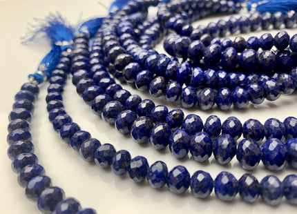 7mm 8mm 9mm 10mm 11mm AAA 100% All Natural Faceted Rondelle Lapis Lazuli Gemstone Beads Natural Blue Top Quality Lapis Beads 8 Inches #3747