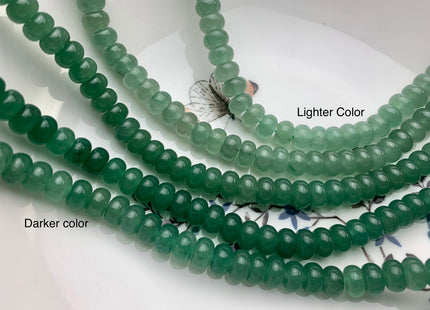 5x8 mm Natural Color Smooth Rondelle Shape Green Aventurine Gemstone Beads Genuine Green Aventurine Loose Beads 15 Inches Strand #2787