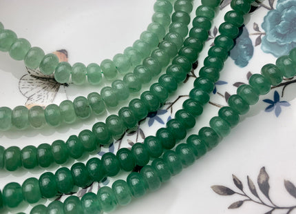 5x8 mm Natural Color Smooth Rondelle Shape Green Aventurine Gemstone Beads Genuine Green Aventurine Loose Beads 15 Inches Strand #2787