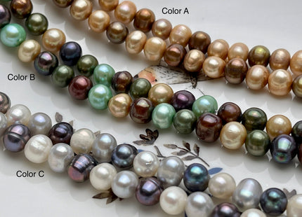 7-8 mm Multi Color Potato Freshwater Pearl Beads Mixed White Gray Peacock Green Brown Champagne potato Pearl Genuine Pearl Beads #549