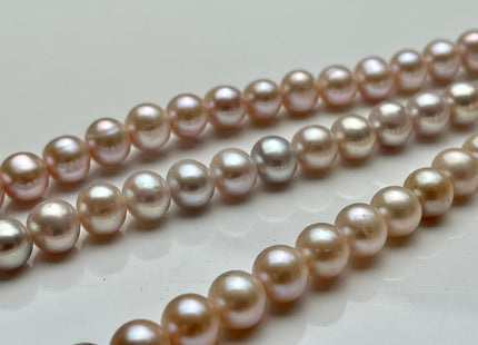 8 mm AA Natural Pink OR Pale Pink Near Round Freshwater Pearl Beads Genuine Natural Freshwater Pearls High Luster Natural Pink Pearls #532