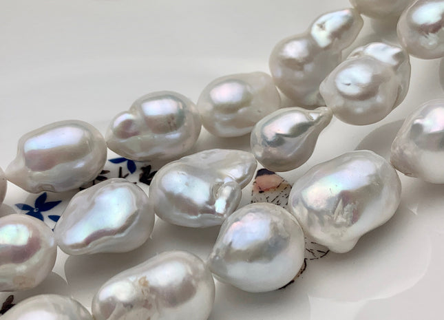 14x17-18x28mm AAA Freshwater Baroque Pearl Beads Genuine High Luster And Quality Natural White Baroque Pearls #895