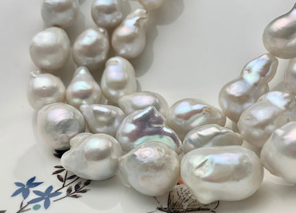 14x17-18x28mm AAA Freshwater Baroque Pearl Beads Genuine High Luster And Quality Natural White Baroque Pearls #895