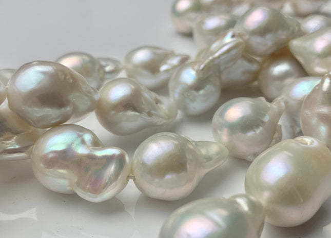 14x17-18x28mm AAA Freshwater Baroque Pearl Beads Genuine High Luster And Quality Natural White Baroque Pearls #895