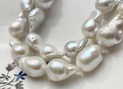 14x17-18x28mm AAA Freshwater Baroque Pearl Beads Genuine High Luster And Quality Natural White Baroque Pearls #895