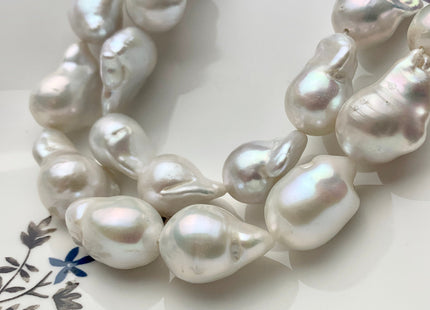 14x17-18x28mm AAA Freshwater Baroque Pearl Beads Genuine High Luster And Quality Natural White Baroque Pearls #895