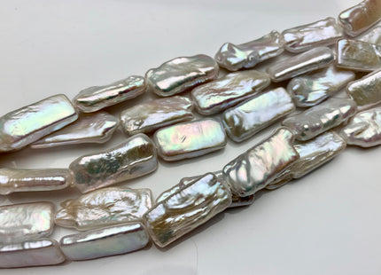 10x17-20 mm AAA Natural White Rectangle Coin Freshwater Pearl Beads Genuine High Luster Coin Freshwater Pearls 18-25 Beads #P1816
