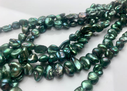 10 mm Nugget OR 7x10 mm Rice Nugget Green Color Keishi B Grade Freshwater Pearl Beads Genuine Keishi Nugget Freshwater Pearls #1233