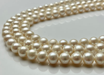 8.5-9 mm AAA Round Natural White Freshwater Pearls Genuine Natural Pearl Beads Lustrous White Bridal Pearl High Quality White Pearls #1222