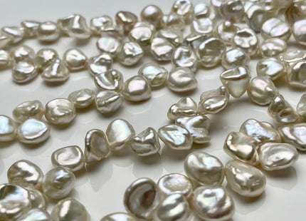 8-9x10-11 mm AAAA Natural White Keshi Freshwater Pearls Top Drilled Keshi Pearl Beads High Luster W/Slightly Pink Genuine Keshi Pearl #1036