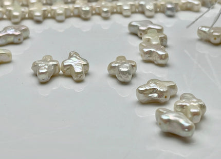 One Piece 10x15-16mm AAAAA Super High Luster Natural White Cross Coin Freshwater Pearl Genuine Top Quality Cross Freshwater Pearl #P1842