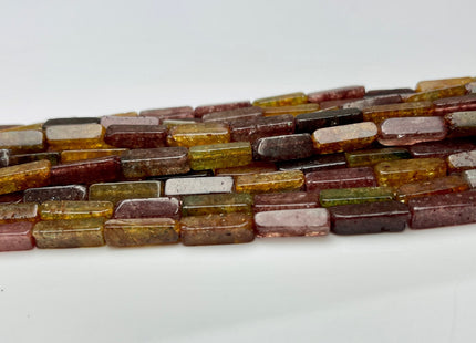 4-5x13 mm Cuboid Tube Shape Multi Color Quartz Gemstone Beads Green Yellow Strawberry Pink Quartz Beads Loose Beads 15.5 Inches Strand #3824
